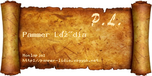 Pammer Lídia névjegykártya